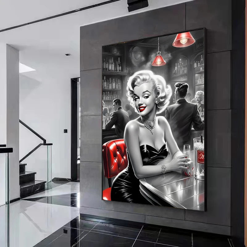 Fashion Beauty Canvas Poster Printing, Classic Retro Canvas Wall Art for Living Room Bedroom Coffee Shop Office Home Decoration