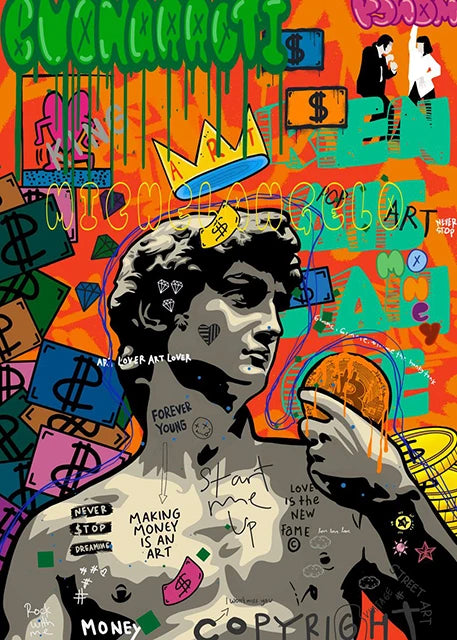 Graffiti Pop Canvas Painting Scarface Street Movie Wall Art Mona Lisa Abstract Protrait Posters And Prints Home Decor Mural