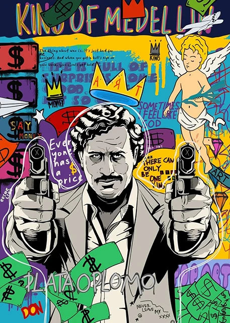 Graffiti Pop Canvas Painting Scarface Street Movie Wall Art Mona Lisa Abstract Protrait Posters And Prints Home Decor Mural