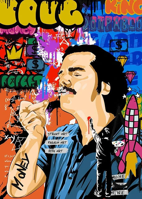 Graffiti Pop Canvas Painting Scarface Street Movie Wall Art Mona Lisa Abstract Protrait Posters And Prints Home Decor Mural