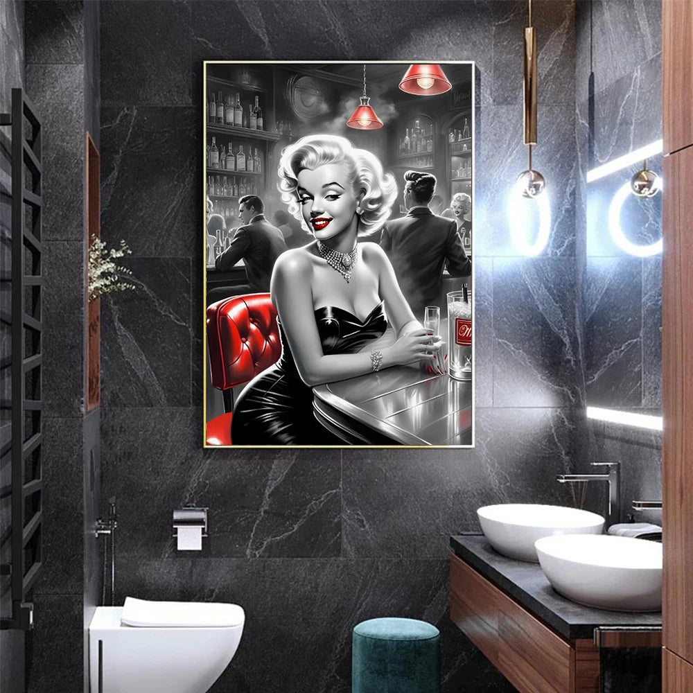 Fashion Beauty Canvas Poster Printing, Classic Retro Canvas Wall Art for Living Room Bedroom Coffee Shop Office Home Decoration