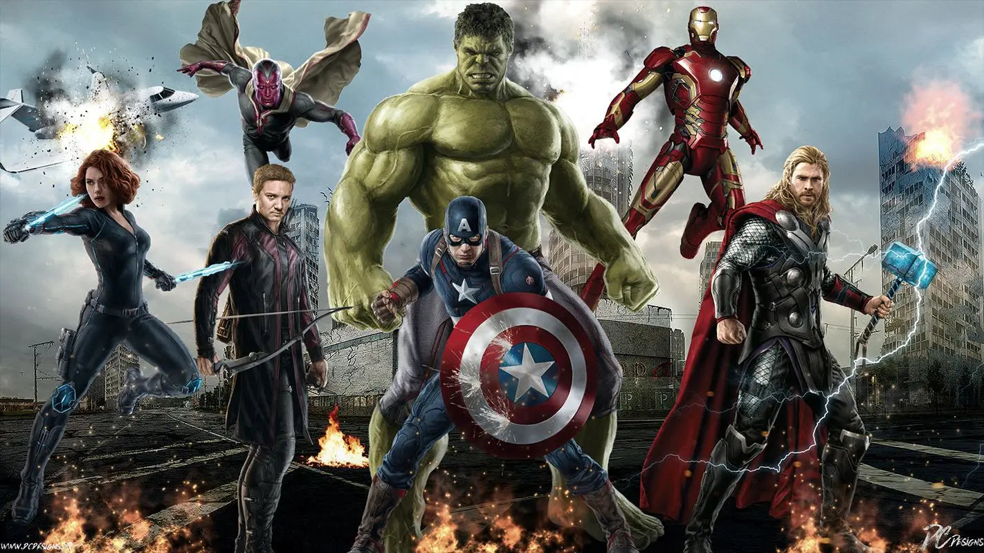 Marvel Avengers Funny Canvas Painting Spider-Man The Hulk Movie Poster Wall Art Mural Picture Children's Room Decor Gift Cuadros