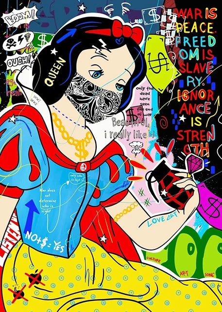 Graffiti Pop Canvas Painting Scarface Street Movie Wall Art Mona Lisa Abstract Protrait Posters And Prints Home Decor Mural