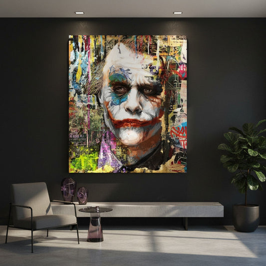 🃏 Quadro Joker Pop Art – Tela Moderna da Appendere 🎨