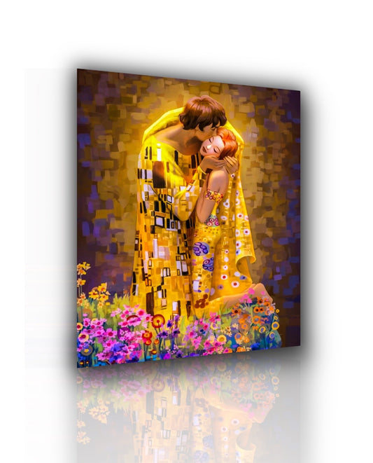 Quadro Il Bacio di Klimt su tela 50x60 cm – stampa artistica famosa per arredamento elegante