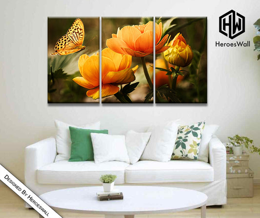 🌸 Quadro Fiori Tulipani con Farfalla – Armonia, Natura e Delicatezza