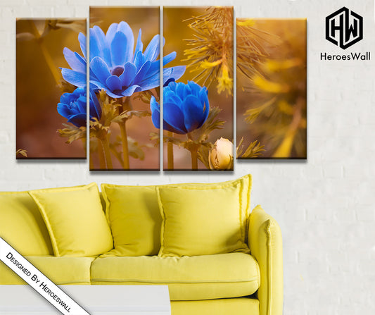 💙 Quadro Fiori Blu – Eleganza Floreale per Arredi Moderni e Raffinati