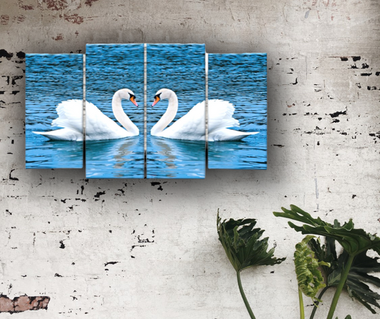 🦢 Quadro Cigni innamorati XXL – Eleganza, Purezza e Armonia su Tela Moderna