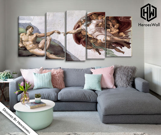 La creazione di Adamo || La nascita || quadro xxl Michelangelo || Quadri moderni