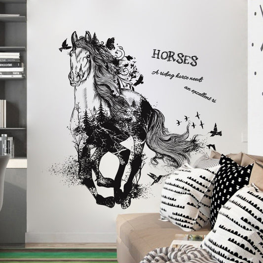 Adesivo murale 3D da parete, WALL STICKERS cavallo per bambini per camera per soggiorno per sala da pranzo
