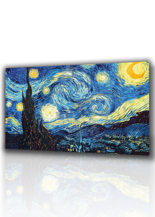Quadro Cielo Stellato di Vincent Van Gogh, stampa su tela di una delle opere più famose al mondo insieme a Notte Stellata sul Rodano, I Girasoli e La Notte Stellata, perfetta per arredamento moderno