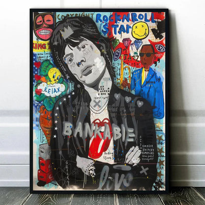 Pop Street Graffiti Wall Art Famous Singer Jackson HD Oil On Canvas Posters And Prints Living Room Bedroom Decoration Gifts