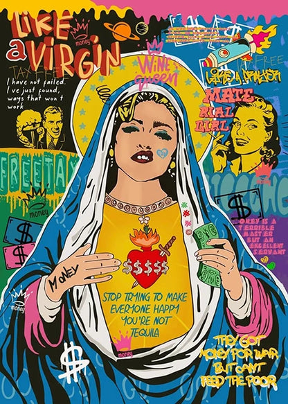 Graffiti Pop Canvas Painting Scarface Street Movie Wall Art Mona Lisa Abstract Protrait Posters And Prints Home Decor Mural