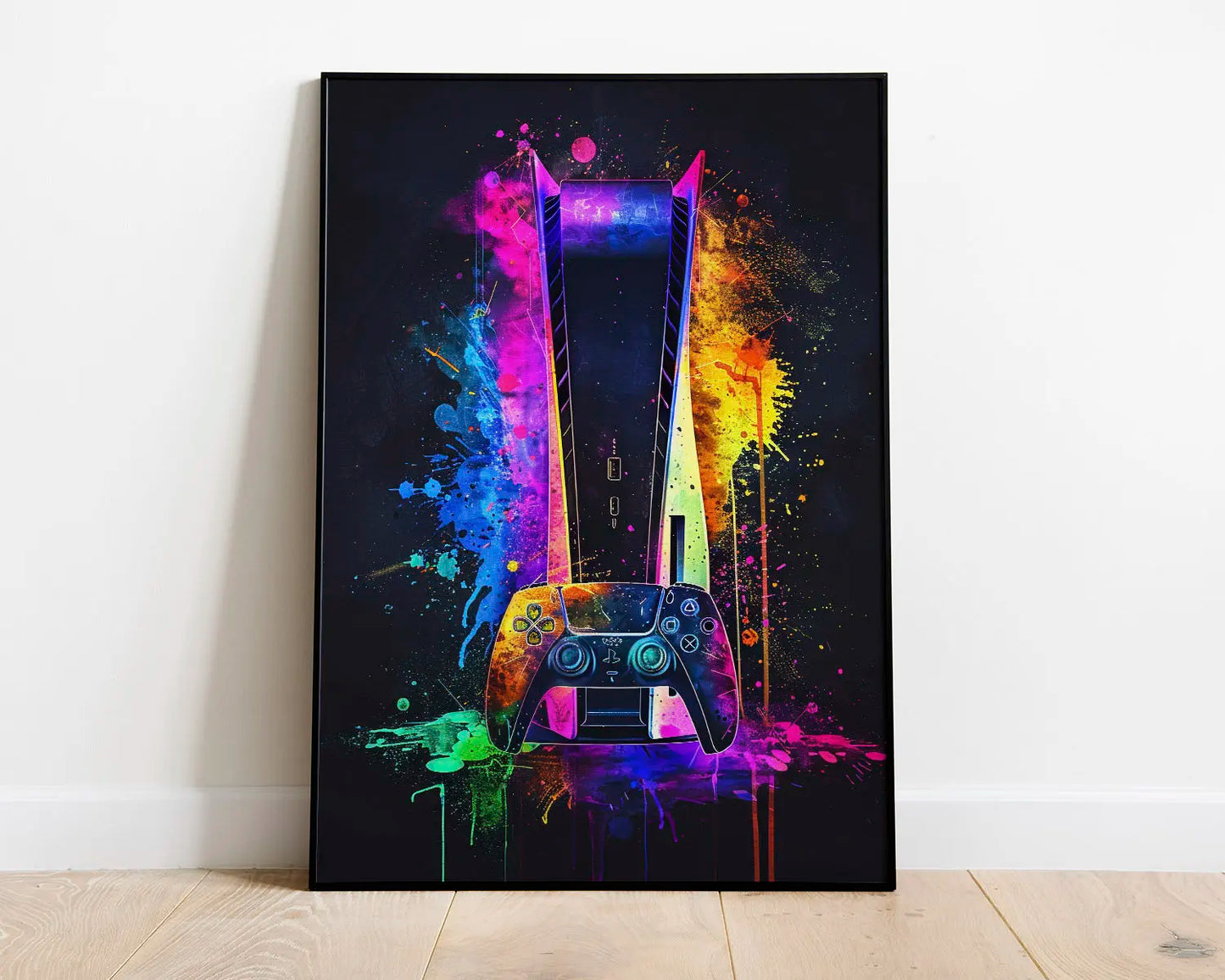 Watercolor Neon Video Game Posters XBOX Prints GamePad Headset Canvas Painting Gaming Wall Art Boys Gamer Room Home Decor