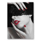 Sexy Red Lips Women Burning Money Cash Posters and Prints Canvas Paintings Fashion Girl Portrait Wall Art Picture Bar Home Decor