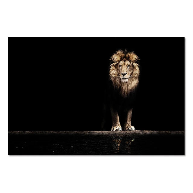 Modern Lion Family Wall Art Decoration Painting Canvas Print Posters Nature Lion Mural Pictures for Lioving Room Home Decoration