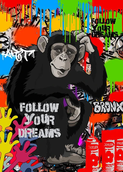 Graffiti Pop Canvas Painting Scarface Street Movie Wall Art Mona Lisa Abstract Protrait Posters And Prints Home Decor Mural