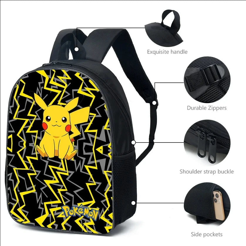 Pokemon || Borsa zaino da scuola per bambini || zaino  Pikachu || Borsa da viaggio per studenti di grande capacità