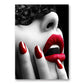 Sexy Red Lips Women Burning Money Cash Posters and Prints Canvas Paintings Fashion Girl Portrait Wall Art Picture Bar Home Decor