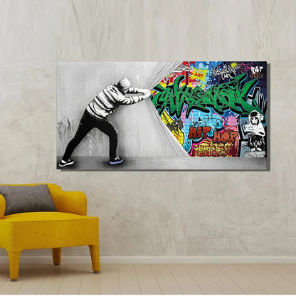 Graffiti Street Art Canvas Painting, Modern Pop Posters and Prints Wall Decor Picture for Living Room, Home Decor