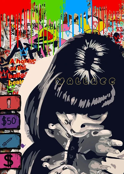 Graffiti Pop Canvas Painting Scarface Street Movie Wall Art Mona Lisa Abstract Protrait Posters And Prints Home Decor Mural