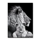 Modern Lion Family Wall Art Decoration Painting Canvas Print Posters Nature Lion Mural Pictures for Lioving Room Home Decoration