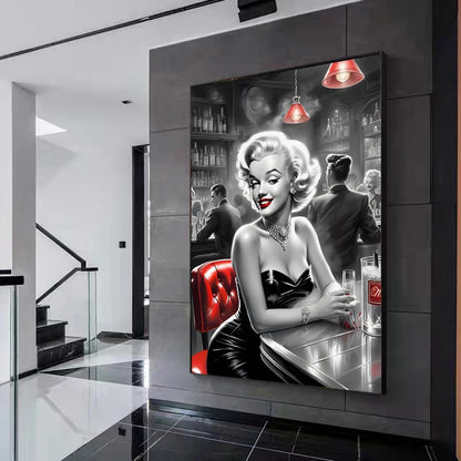 Fashion Beauty Canvas Poster Printing, Classic Retro Canvas Wall Art for Living Room Bedroom Coffee Shop Office Home Decoration