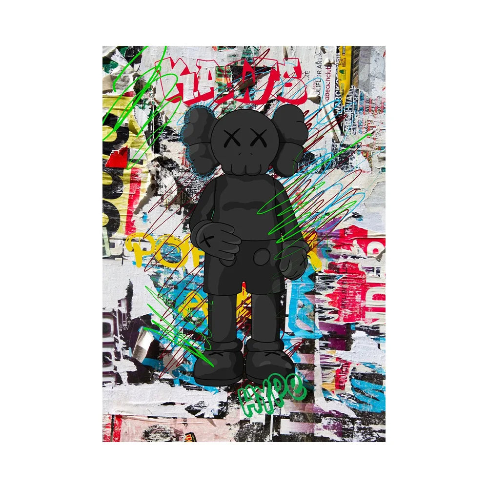 Street Graffiti Abstract Trendy Violent Teddy Bear Wall Art Prints Poster Living Room Home Decor Canvas Painting Murals Pictures