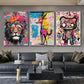 Animation Room Decor Animals Decoration Wall Art Coloured Home Decorations Canvas Painting Graffiti Cartoon Painted Decororation