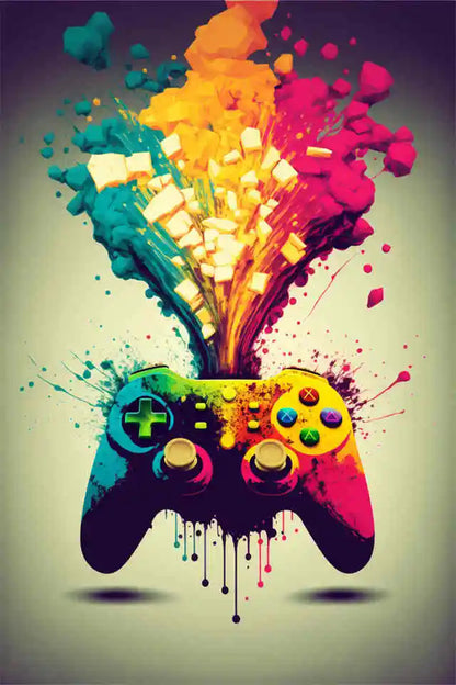 Colorful Game Controller Wall Art Poster Prints Nordic Aesthetic Picture Canvas Painting Gaming Boy Room Home Decoration