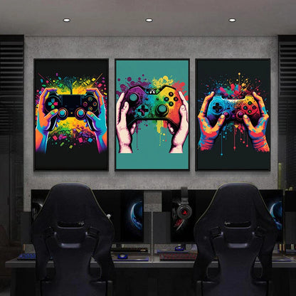 Colorful Game Controller Wall Art Poster Prints Nordic Aesthetic Picture Canvas Painting Gaming Boy Room Home Decoration