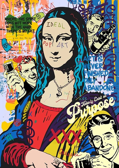 Graffiti Pop Canvas Painting Scarface Street Movie Wall Art Mona Lisa Abstract Protrait Posters And Prints Home Decor Mural