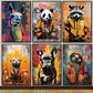 Banksy Pop Street Graffiti Wall Art Animal Canvas Posters and Prints Panda Dog Raccoon Painting for Living Room Decor Picture