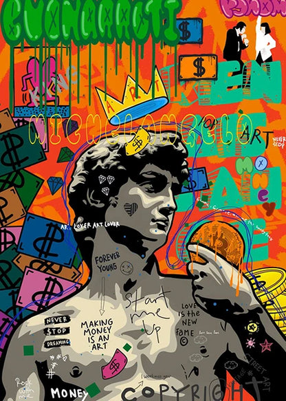 Graffiti Pop Canvas Painting Scarface Street Movie Wall Art Mona Lisa Abstract Protrait Posters And Prints Home Decor Mural