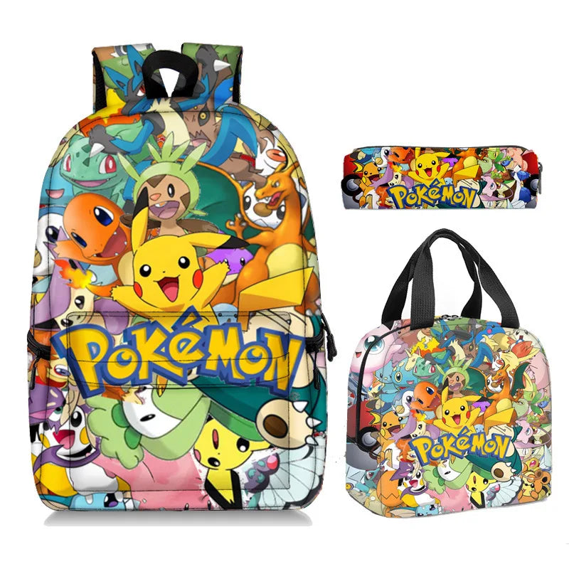 Pokemon || Borsa zaino da scuola per bambini || zaino  Pikachu || Borsa da viaggio per studenti di grande capacità