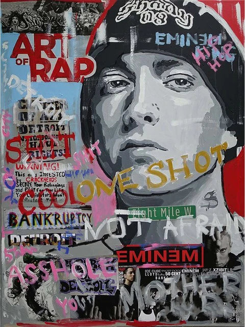 Abstract Graffiti Art Singer Tupac Hip Hop Portrait Poster Canvas Painting Print Rapper Wall Picture Cuadros for Room Home Decor