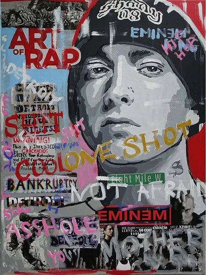 Abstract Graffiti Art Singer Tupac Hip Hop Portrait Poster Canvas Painting Print Rapper Wall Picture Cuadros for Room Home Decor