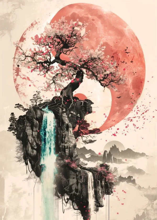 Japanese Landscape Samurai Geisha Bonsai Torii Gate Sakura Art Poster Canvas Painting Wall Prints Picture for Room Home Decor