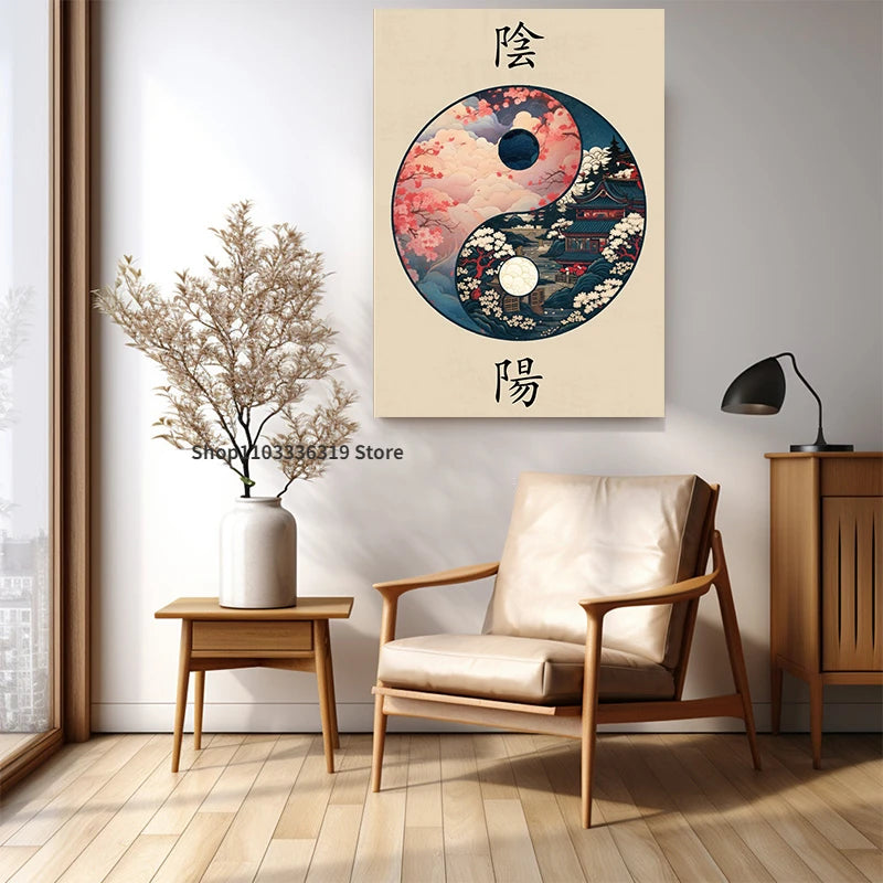 Japanese Landscape Samurai Geisha Bonsai Torii Gate Sakura Art Poster Canvas Painting Wall Prints Picture for Room Home Decor