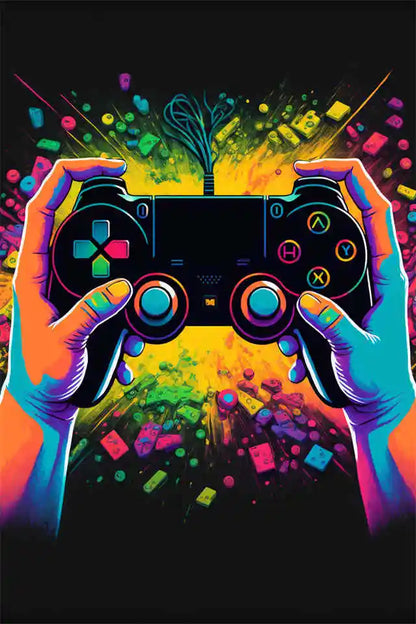 Colorful Game Controller Wall Art Poster Prints Nordic Aesthetic Picture Canvas Painting Gaming Boy Room Home Decoration