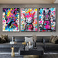 Animation Room Decor Animals Decoration Wall Art Coloured Home Decorations Canvas Painting Graffiti Cartoon Painted Decororation