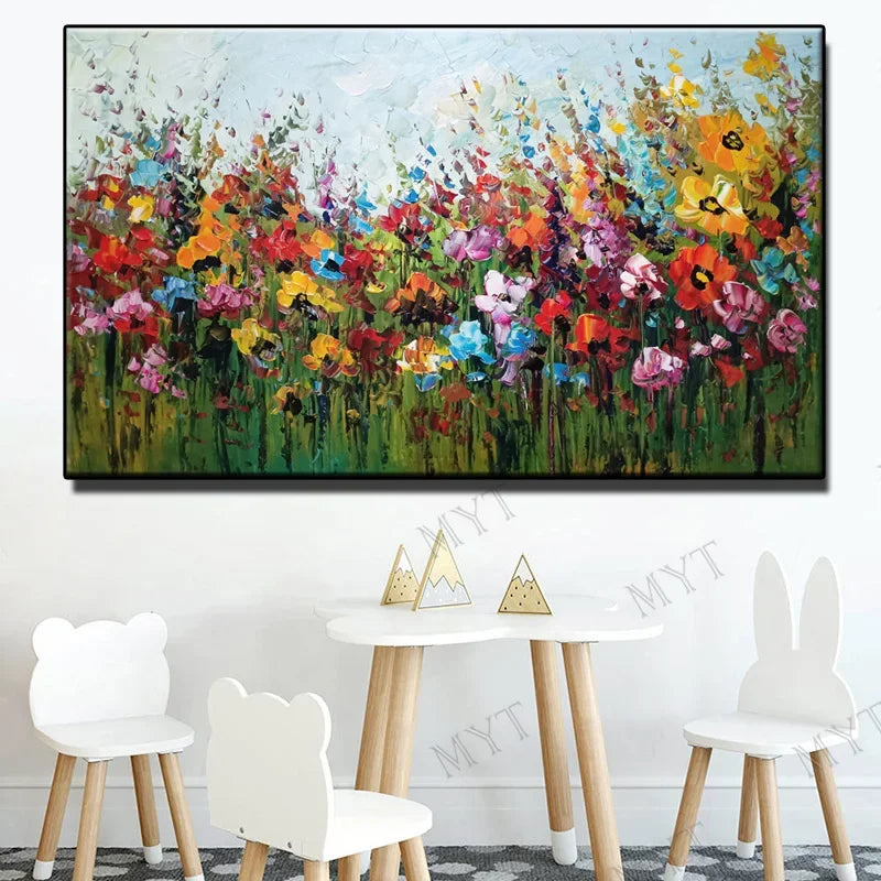 Knife Flower Abstract Oil Painting Wall Art Home Decoration Picture Hand Painting On Canvas 100% Hand Painted Without Border