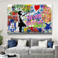 Banksy Graffiti Artwork Balloon Girl Canvas Paintings Modern Street Pop Art Never Give Up Wall Poster Prints for Room Home Decor