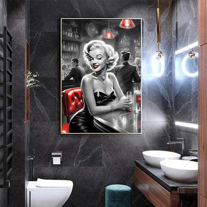 Fashion Beauty Canvas Poster Printing, Classic Retro Canvas Wall Art for Living Room Bedroom Coffee Shop Office Home Decoration