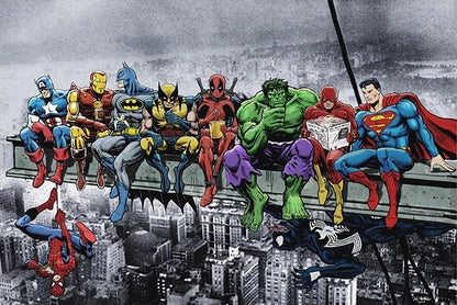Marvel Avengers Funny Canvas Painting Spider-Man The Hulk Movie Poster Wall Art Mural Picture Children's Room Decor Gift Cuadros