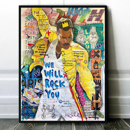 Pop Street Graffiti Wall Art Famous Singer Jackson HD Oil On Canvas Posters And Prints Living Room Bedroom Decoration Gifts