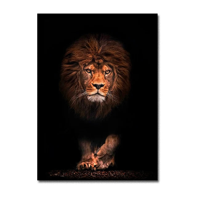 Modern Lion Family Wall Art Decoration Painting Canvas Print Posters Nature Lion Mural Pictures for Lioving Room Home Decoration