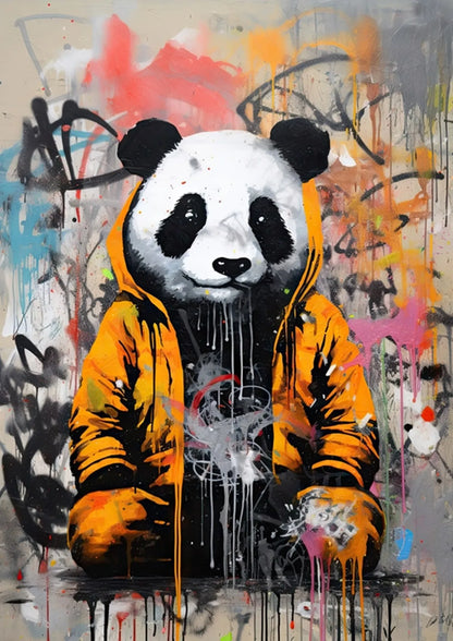 Banksy Pop Street Graffiti Wall Art Animal Canvas Posters and Prints Panda Dog Raccoon Painting for Living Room Decor Picture