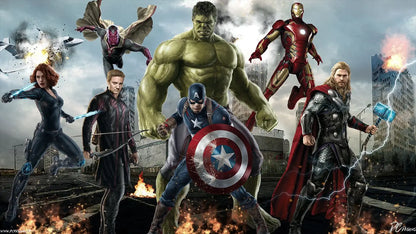 Marvel Avengers Funny Canvas Painting Spider-Man The Hulk Movie Poster Wall Art Mural Picture Children's Room Decor Gift Cuadros