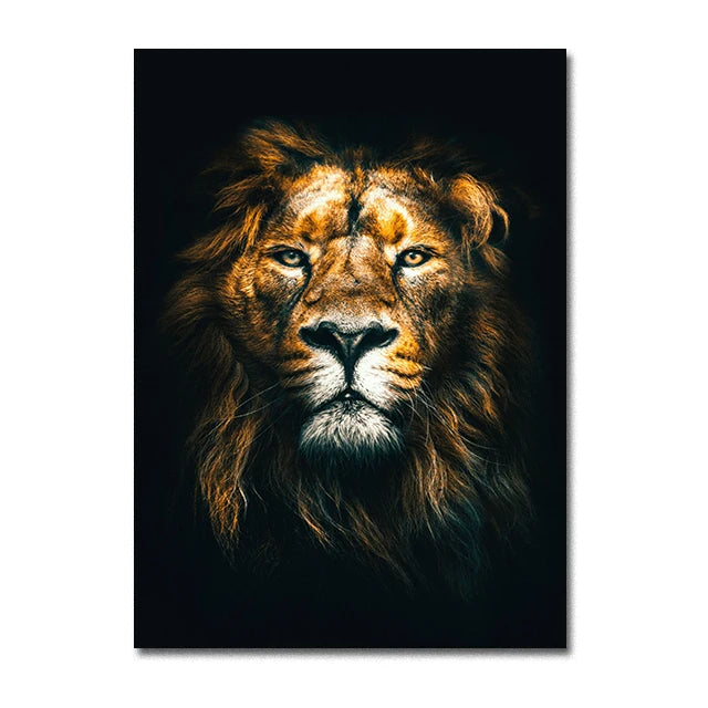 Modern Lion Family Wall Art Decoration Painting Canvas Print Posters Nature Lion Mural Pictures for Lioving Room Home Decoration